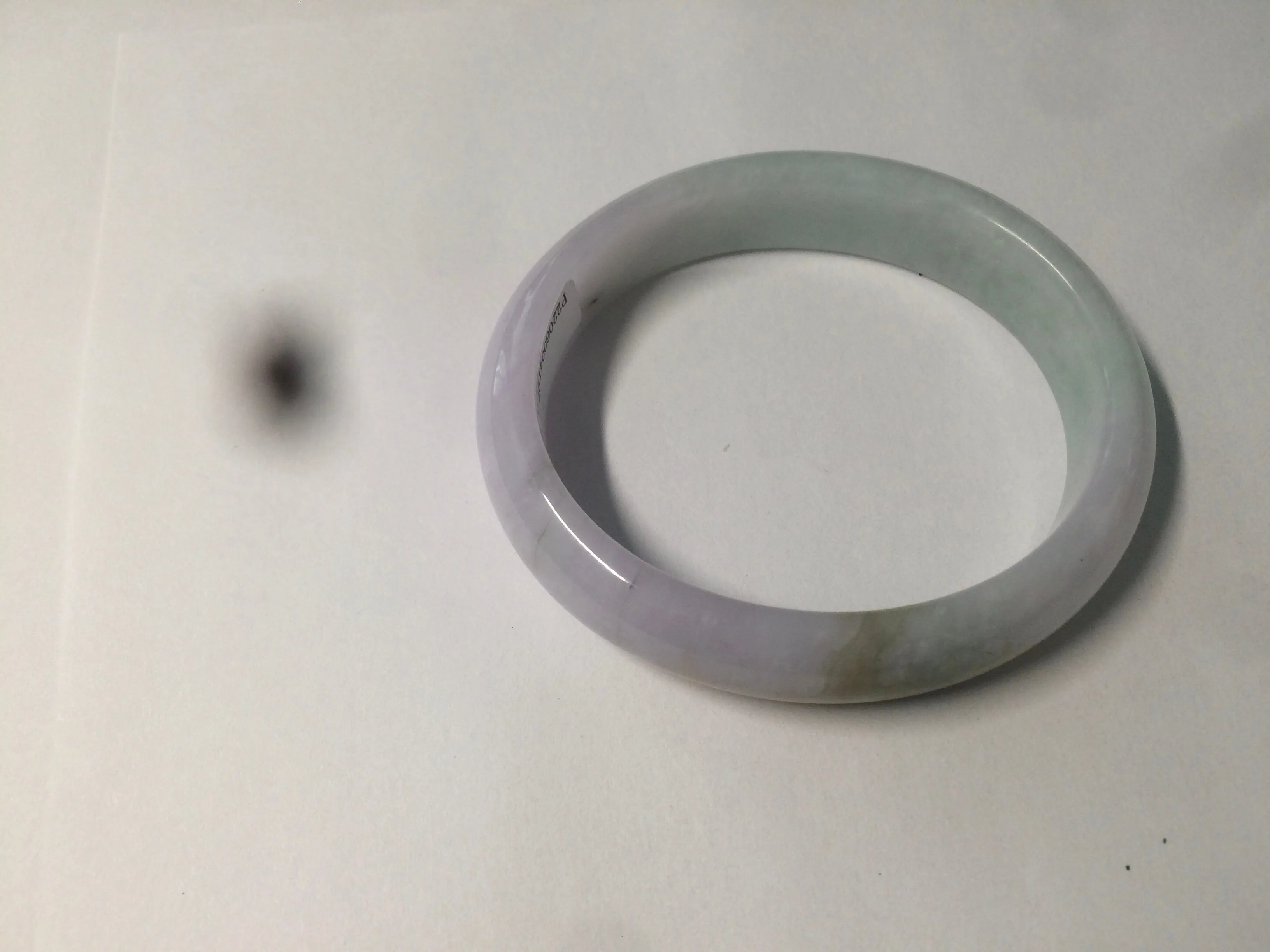 47.5mm Certified Type A 100% Natural light green/purple/brown (Fu Lu Shou) oval Jadeite Jade bangle AT57-4197