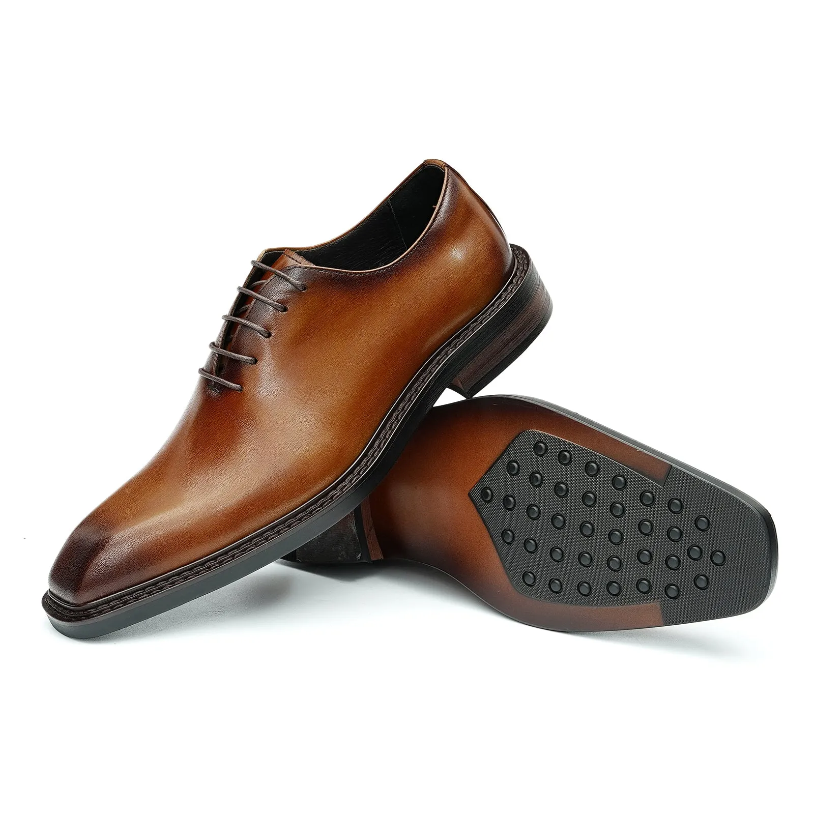 Brown oxford shoes leather sole