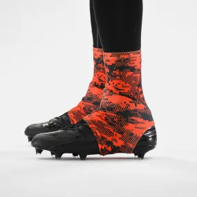 Digital Ultra Camo Orange-red and Black Spats / Cleat Covers