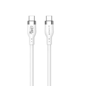 HyperJuice 240W Silicone USB-C to USB-C Cable (6ft/2m) - White