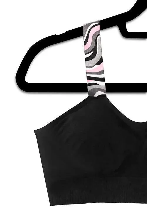 Strap its Black Bra with Pink Swirl